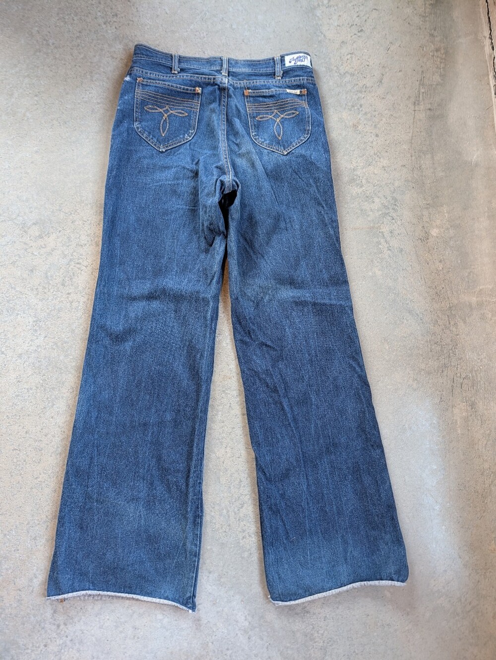 Vintage 70s/80s Western Disco Flare Men's Jeans YKK Zipper 100% Cotton Size 36